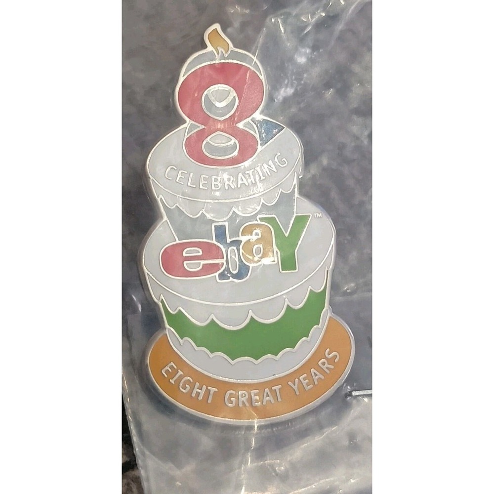 eBay Celebrating 8 Years Enamel Lapel Pin Pinback Tie Tac New Sealed